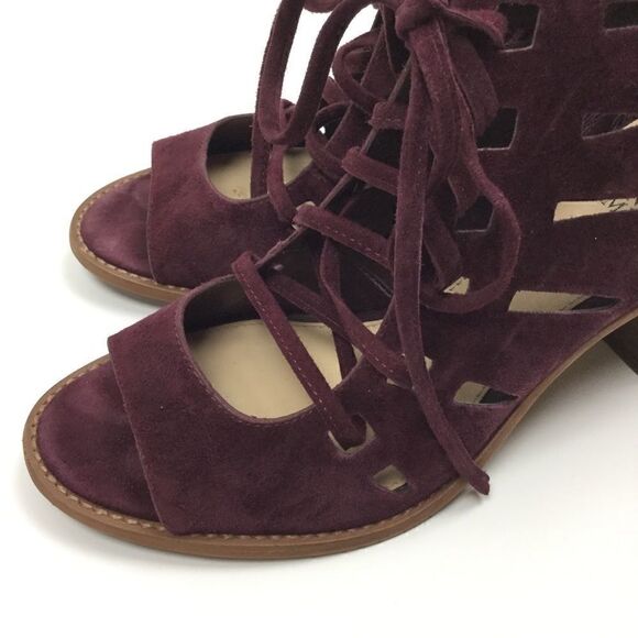 Vince Camuto Purple Suede Open Toe Booties 8.5M - Picture 3 of 13
